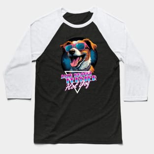 Retro Wave Jack Russel Terrier Hot Dog Shirt Baseball T-Shirt